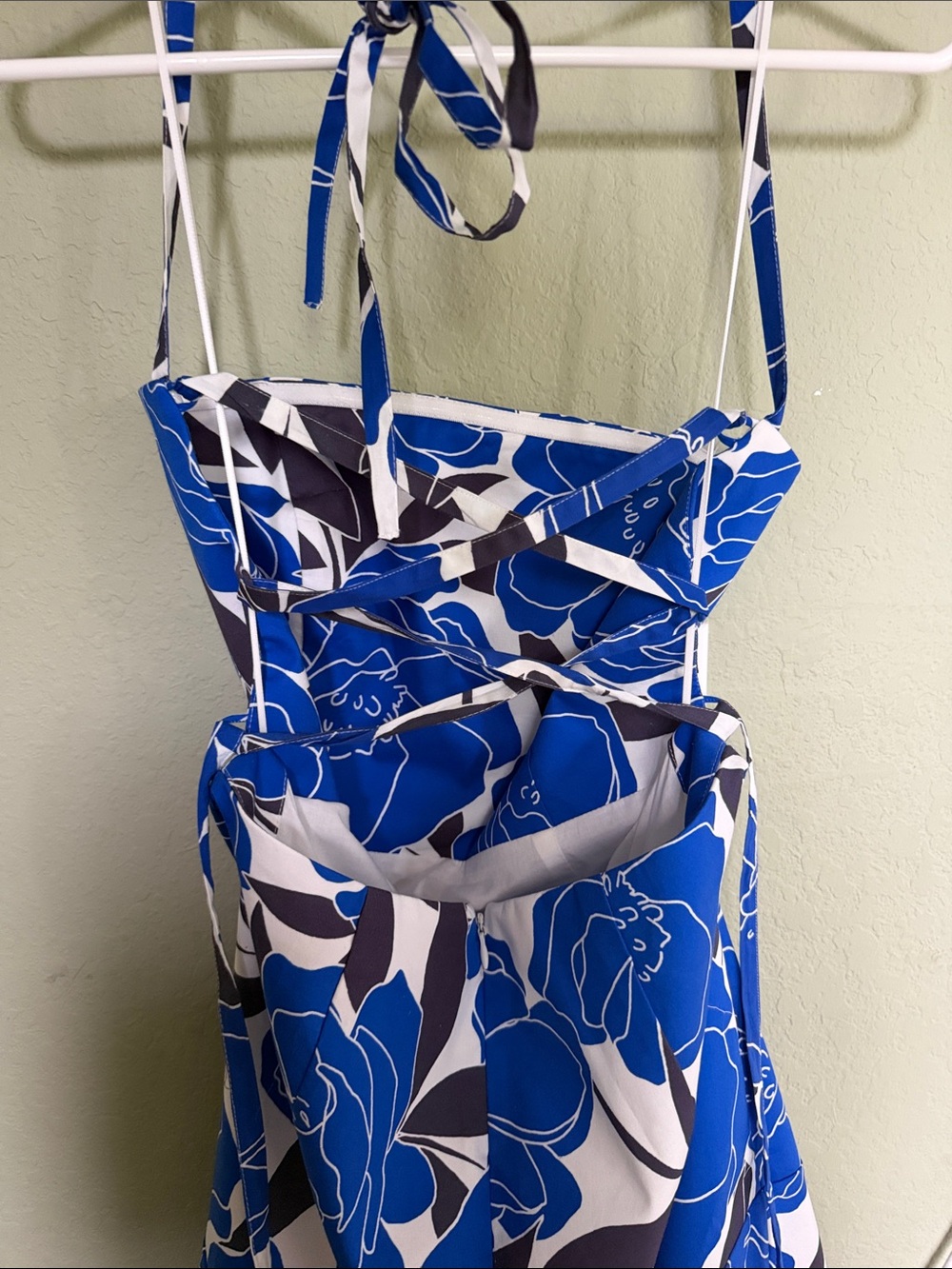 Milly Blue and White Strapless Floral Sundress - Picture 3 of 4